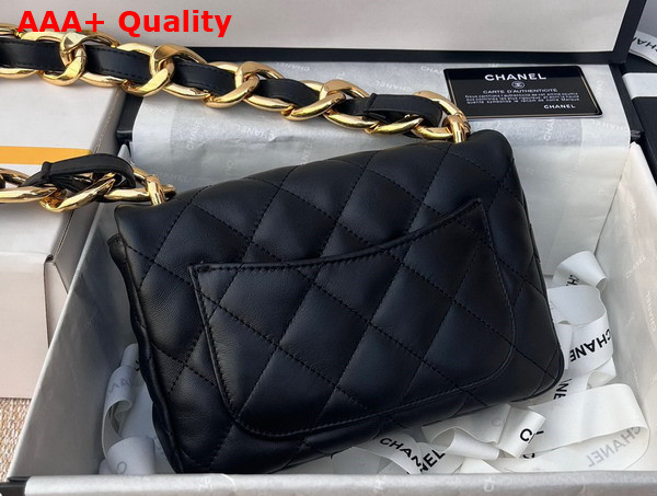 Chanel Small Flap Bag Lambskin Gold Tone Metal Black Ref AS3214 Replica