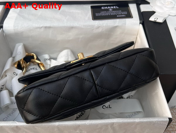 Chanel Small Flap Bag Lambskin Gold Tone Metal Black Ref AS3214 Replica