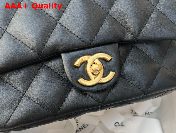 Chanel Small Flap Bag Lambskin Gold Tone Metal Black Ref AS3214 Replica