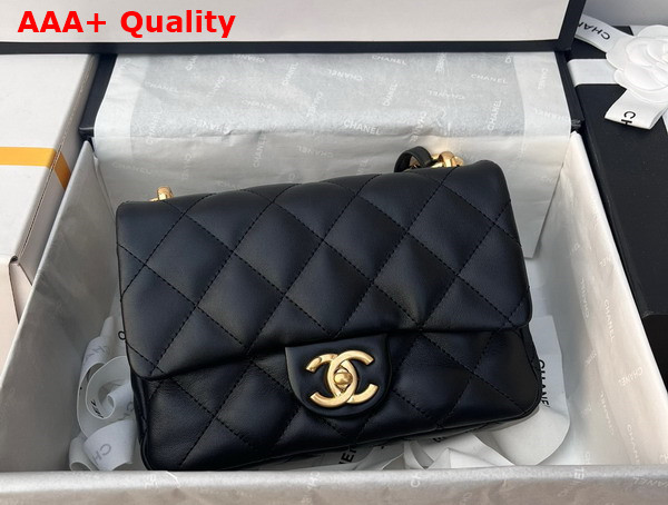 Chanel Small Flap Bag Lambskin Gold Tone Metal Black Ref AS3214 Replica