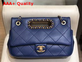 Chanel Small Flap Bag Lambskin Gold Tone Metal Blue AS1466 Replica