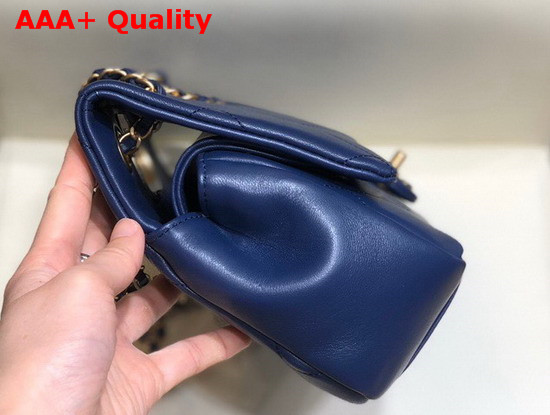 Chanel Small Flap Bag Lambskin Gold Tone Metal Blue AS1466 Replica