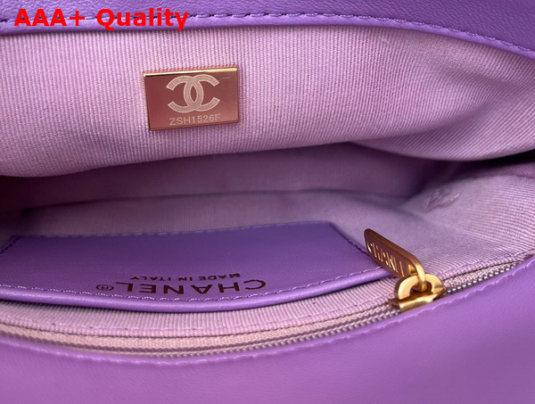 Chanel Small Flap Bag Lambskin Gold Tone Metal Purple Ref AS3214 Replica