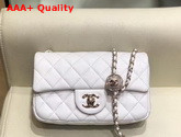 Chanel Small Flap Bag Lambskin Gold Tone Metal White AS1787 Replica