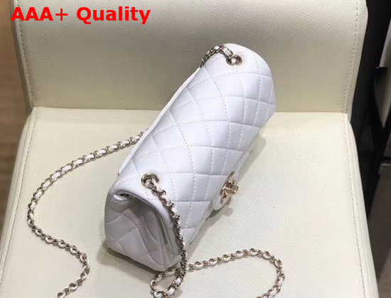 Chanel Small Flap Bag Lambskin Gold Tone Metal White AS1787 Replica