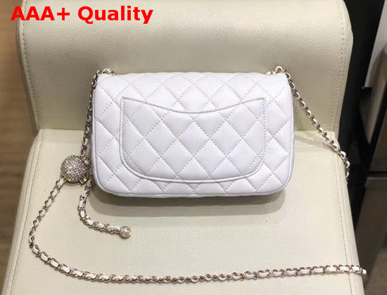 Chanel Small Flap Bag Lambskin Gold Tone Metal White AS1787 Replica