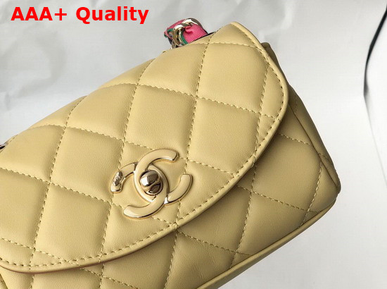 Chanel Small Flap Bag Lambskin Mixed Fibers and Gold Tone Metal Beige AS2369 Replica