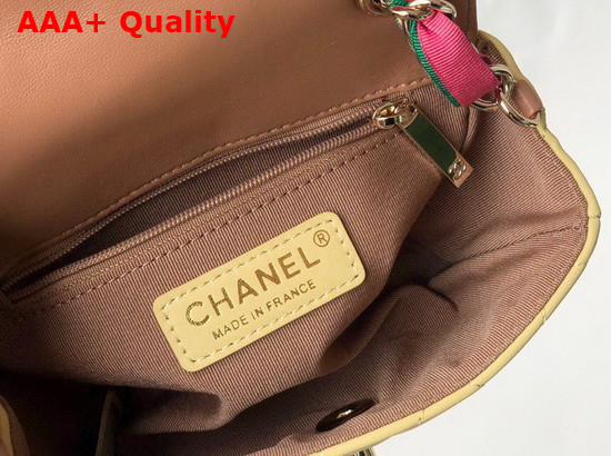 Chanel Small Flap Bag Lambskin Mixed Fibers and Gold Tone Metal Beige AS2369 Replica