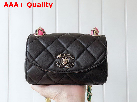 Chanel Small Flap Bag Lambskin Mixed Fibers and Gold Tone Metal Black AS2369 Replica