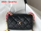 Chanel Small Flap Bag Lambskin Mixed Fibers and Gold Tone Metal Black AS2369 Replica