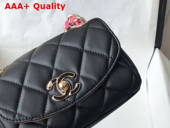 Chanel Small Flap Bag Lambskin Mixed Fibers and Gold Tone Metal Black AS2369 Replica