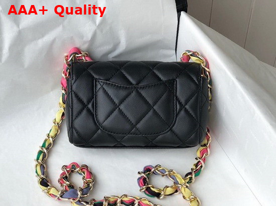 Chanel Small Flap Bag Lambskin Mixed Fibers and Gold Tone Metal Black AS2369 Replica