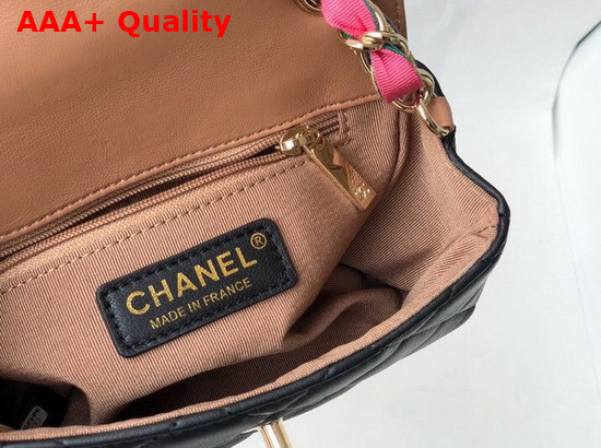 Chanel Small Flap Bag Lambskin Mixed Fibers and Gold Tone Metal Black AS2369 Replica