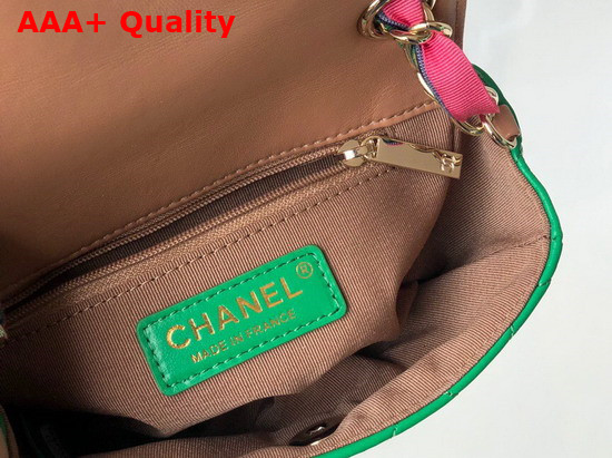 Chanel Small Flap Bag Lambskin Mixed Fibers and Gold Tone Metal Green AS2369 Replica