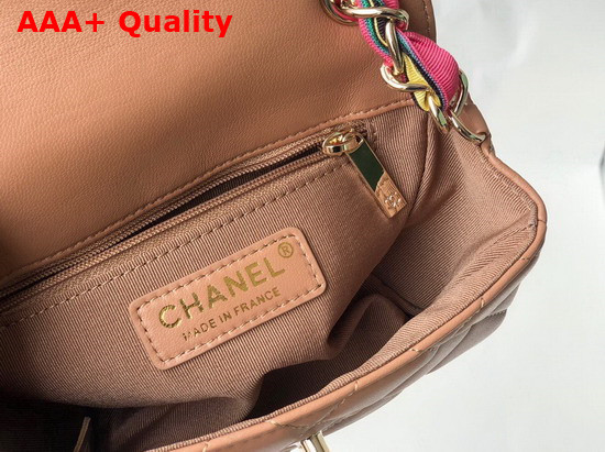 Chanel Small Flap Bag Lambskin Mixed Fibers and Gold Tone Metal Nude AS2369 Replica