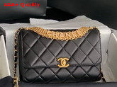 Chanel Small Flap Bag Lambskin Strass Gold Tone Metal Black AS3241 Replica