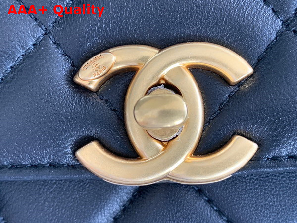 Chanel Small Flap Bag Lambskin Strass Gold Tone Metal Black AS3241 Replica