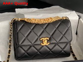 Chanel Small Flap Bag Lambskin Strass Gold Tone Metal Black Ref AS3240 Replica