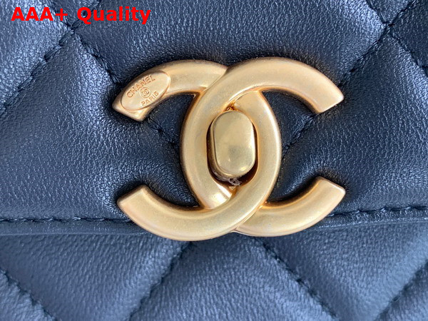 Chanel Small Flap Bag Lambskin Strass Gold Tone Metal Black Ref AS3240 Replica