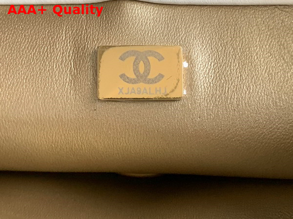 Chanel Small Flap Bag Lambskin Strass Gold Tone Metal White AS3241 Replica