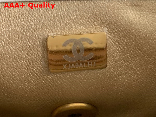 Chanel Small Flap Bag Lambskin Strass Gold Tone Metal White Ref AS3240 Replica