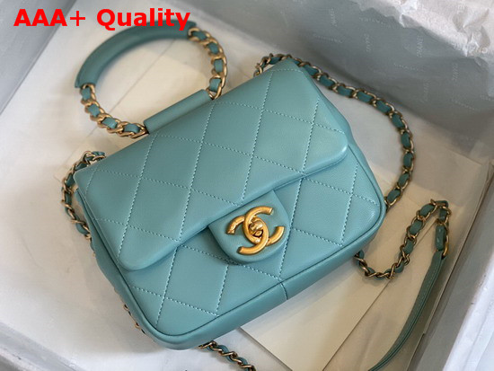 Chanel Small Flap Bag Lambskin and Gold Metal Blue AS1357 Replica