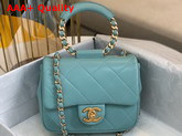 Chanel Small Flap Bag Lambskin and Gold Metal Blue AS1357 Replica