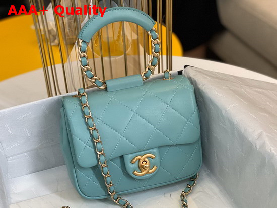 Chanel Small Flap Bag Lambskin and Gold Metal Blue AS1357 Replica