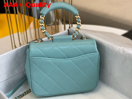 Chanel Small Flap Bag Lambskin and Gold Metal Blue AS1357 Replica