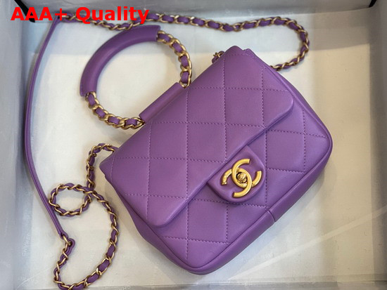 Chanel Small Flap Bag Lambskin and Gold Metal Light Purple AS1357 Replica