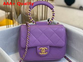 Chanel Small Flap Bag Lambskin and Gold Metal Light Purple AS1357 Replica