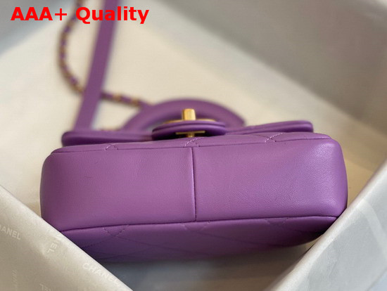 Chanel Small Flap Bag Lambskin and Gold Metal Light Purple AS1357 Replica