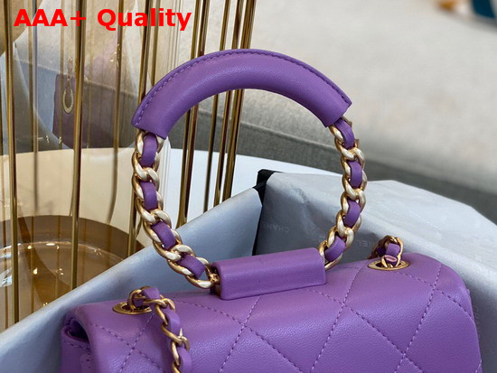 Chanel Small Flap Bag Lambskin and Gold Metal Light Purple AS1357 Replica