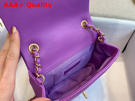 Chanel Small Flap Bag Lambskin and Gold Metal Light Purple AS1357 Replica