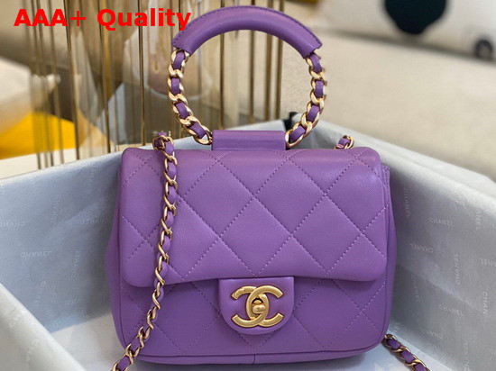 Chanel Small Flap Bag Lambskin and Gold Metal Light Purple AS1357 Replica