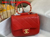 Chanel Small Flap Bag Lambskin and Gold Metal Red AS1357 Replica