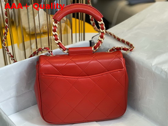 Chanel Small Flap Bag Lambskin and Gold Metal Red AS1357 Replica