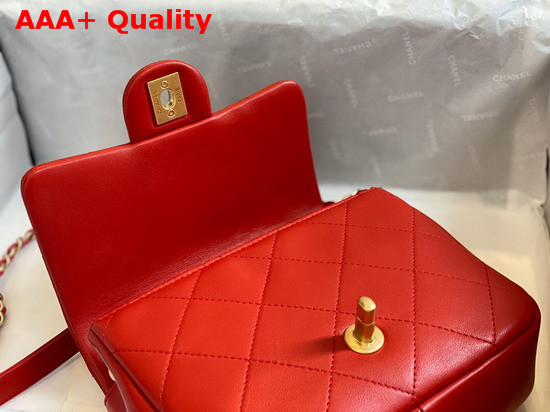 Chanel Small Flap Bag Lambskin and Gold Metal Red AS1357 Replica