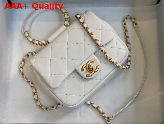 Chanel Small Flap Bag Lambskin and Gold Metal White AS1357 Replica