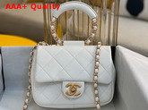 Chanel Small Flap Bag Lambskin and Gold Metal White AS1357 Replica