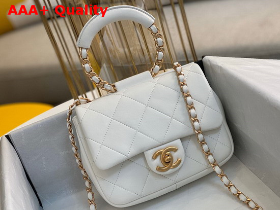 Chanel Small Flap Bag Lambskin and Gold Metal White AS1357 Replica