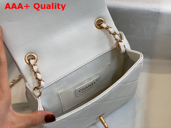 Chanel Small Flap Bag Lambskin and Gold Metal White AS1357 Replica