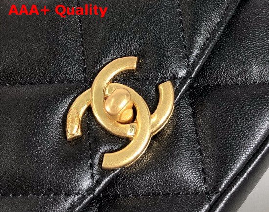 Chanel Small Flap Bag Lambskin and Gold Tone Metal Black AS2189 Replica