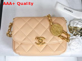 Chanel Small Flap Bag Lambskin and Gold Tone Metal Ecru AS2189 Replica