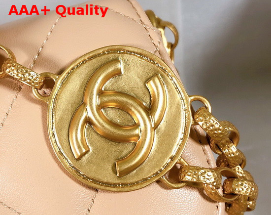 Chanel Small Flap Bag Lambskin and Gold Tone Metal Ecru AS2189 Replica