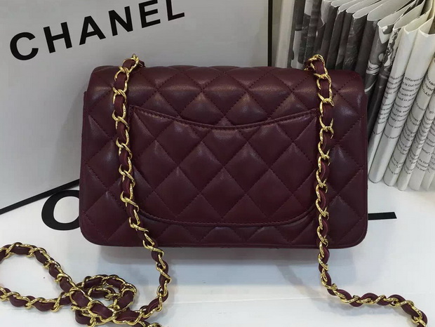 Chanel Small Flap Bag Oxblood Lambskin for Sale