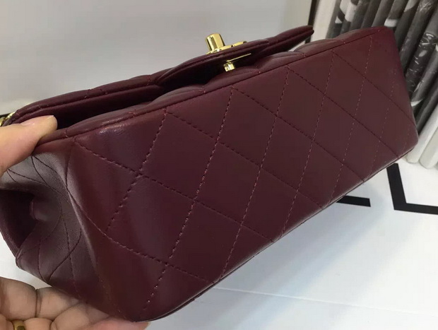 Chanel Small Flap Bag Oxblood Lambskin for Sale