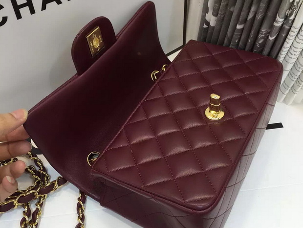 Chanel Small Flap Bag Oxblood Lambskin for Sale