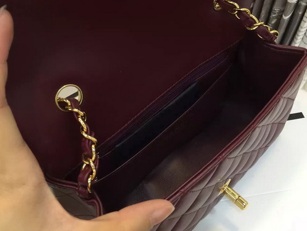 Chanel Small Flap Bag Oxblood Lambskin for Sale