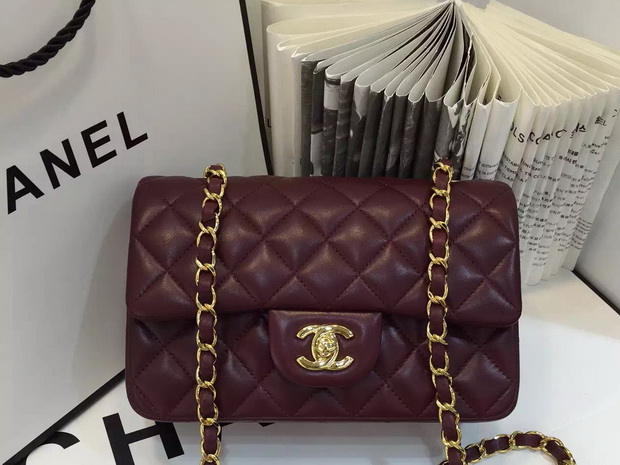 Chanel Small Flap Bag Oxblood Lambskin for Sale